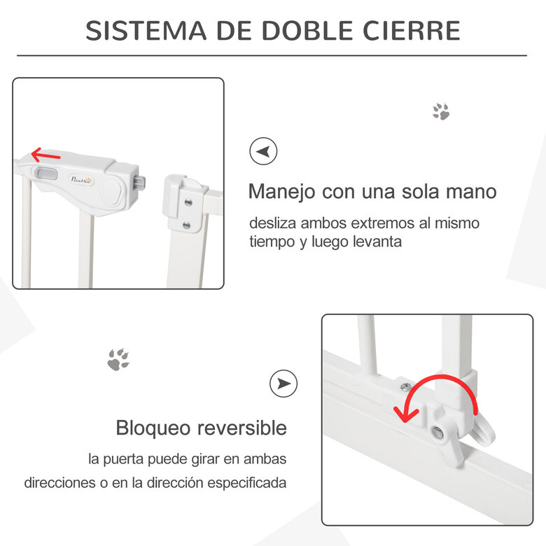 PawHut Barrera de Seguridad Blanco, , large image number null