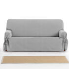 Vipalia Protector Funda Sofa 2 Plazas Con Lazos Color Gris Oscuro , , large image number null