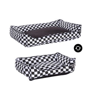 MMPET Xadrez Cama Rectangular Reversible para perros