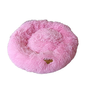 Golden 22k Cama donut rosa para mascotas pequeñas