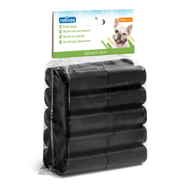 Bolsas excrementos de perros en nylon de color negro decorado, muy  resistente