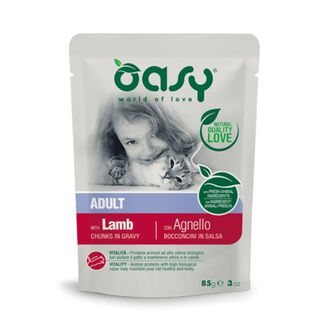 Oasy Adulto Trozos de Cordero en salsa para gatos