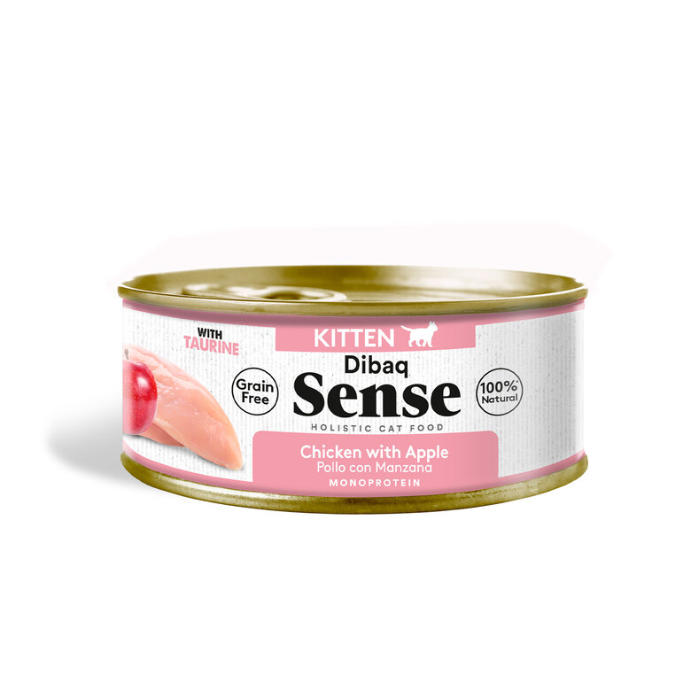 Dibaq Sense Cat Kitten Pollo con Manzana (12uds x 70g), , large image number null