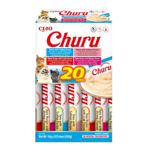 Churu Variedades de Atún con Marisco Snack Líquido para gatos