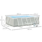 Outsunny Piscina Desmontable Tubular 340x215x80 cm Piscina Rectangular de Exterior con Depuradora de Cartucho 4.000 L/H Mangueras Longitud 100 cm y Marco de Acero 4200 L Gris, , large image number null