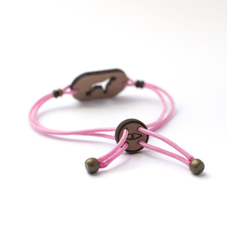 Pulsera de madera Akita/Shiba Inu personalizable color Rosa, , large image number null