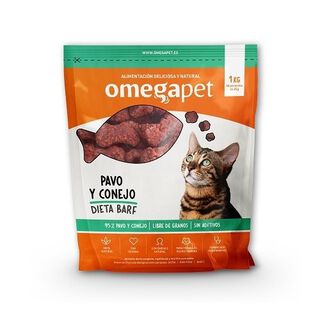 Alimentación de dieta BARF de Pavo y Conejo para gatos