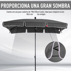 Outsunny Sombrilla de Jardín de Aluminio 198x130x245 cm Parasol de Jardín Rectangular con Función de Inclinación para Terraza Patio Exterior Gris, , large image number null