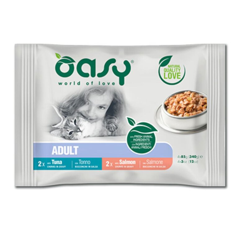 OASY GATO TROZOS SALSA MULTIPACK PESCADO 4x85G, , large image number null