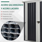 Outsunny Cobertizo de Jardín de Exterior 1,26 m² 147x86x134 cm Caseta de Exterior de Metálico con 2 Puertas y Cerradura para Almacenamiento de Herramientas en Patio Terraza Negro, , large image number null