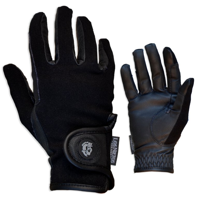 Guarnicioneria Los Nietos Guantes De Equitación Confort Color Negro Equipamiento Para El Caballo , , large image number null