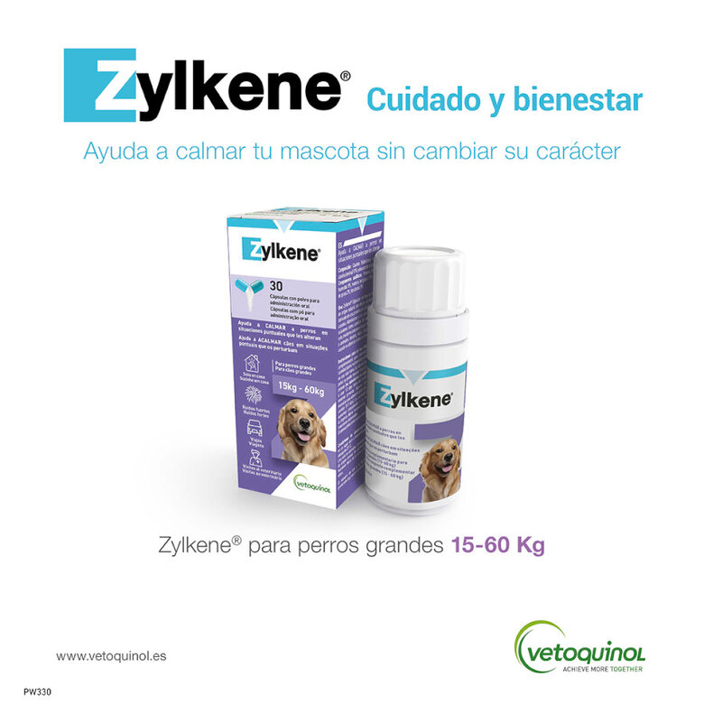 Vetoquinol Zylkene suplemento natural calmante en cápsulas para perros y gatos, , large image number null