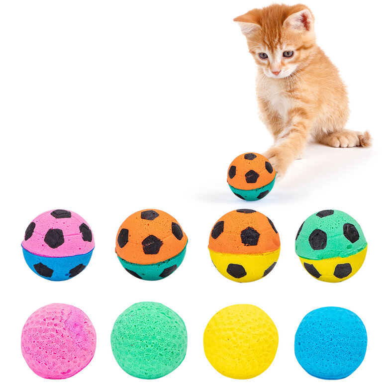 Nobleza - Pelota de Espuma para Gatos 8PCS,Pelotas de Fútbol para Gatos, Bolas de Juguete para Gatos,Juguetes de Interior y Exterior,Juguetes Interactivos para Gatos, , large image number null