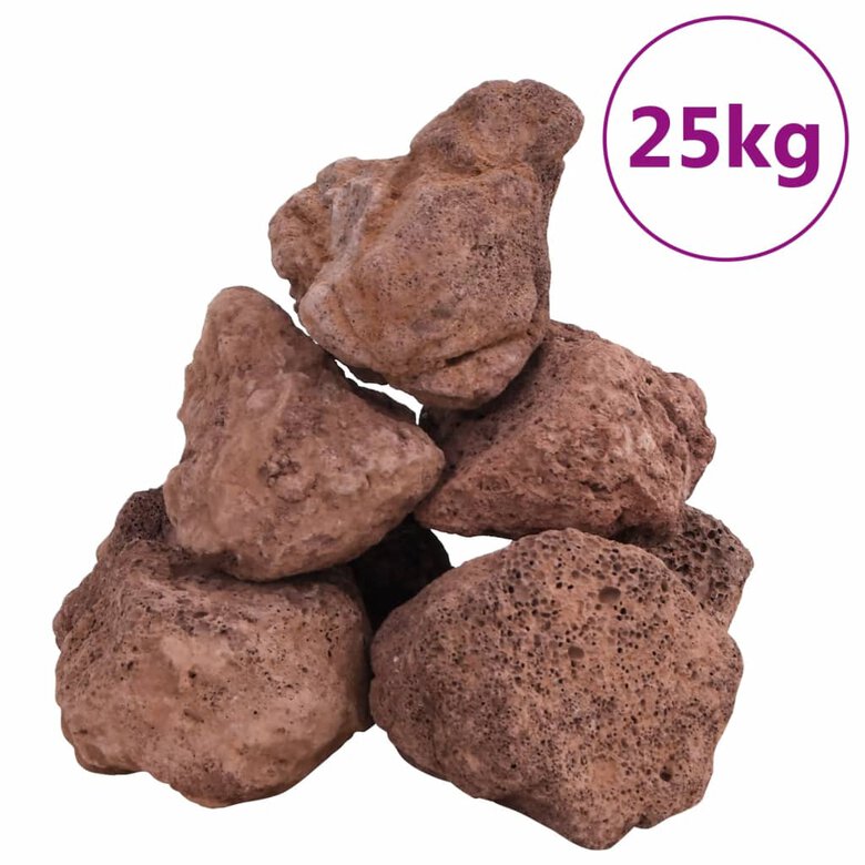 vidaXL Rocas volcánicas rojas 25 kg 1-2 cm, , large image number null