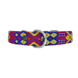 Loyal Collar de Piel Artesanal Rojo y Amarillo para perros 