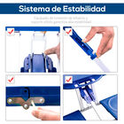 Outsunny Mesa Maleta de Camping azul Plegable y Portátil con 4 Asientos y Agujero para Sombrilla, , large image number null