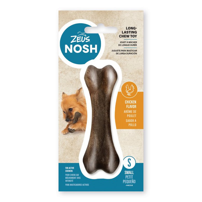 Juguete mordedor para cachorro Zeus Nosh Flexible, Hueso, Pollo , 11cm, , large image number null