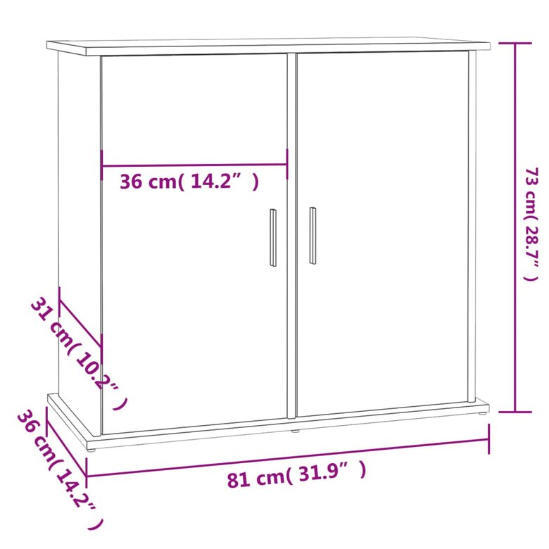 VidaXL Mesa de madera blanca para acuarios , , large image number null