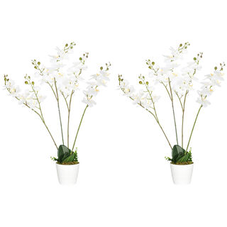 HOMCOM Phalaenopsis Artificial blanco para jardín