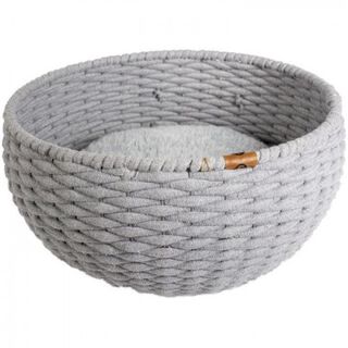 Europet bernina cama ostra redonda con cuerda de algodón gris para gatos