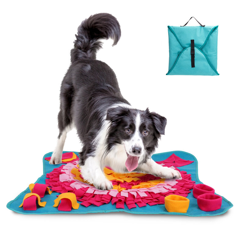 Nobleza - Alfombra Olfativa Juego de Inteligencia para Perros – Juguete Interactivos Snuffle Mat para Perros - Estera de Alimentación Lenta Portátil para Entrenamiento de Forrajeo, 70*70cm, , large image number null