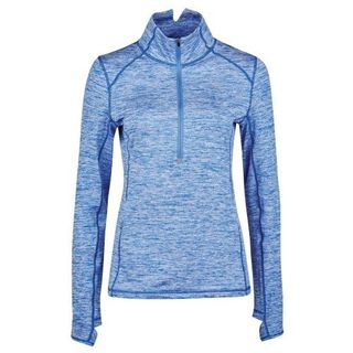 Top de manga larga con media cremallera Violet para mujer color Azul Llamativo