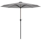 Outsunny Sombrilla de Jardín Ø265x240 cm Parasol de Terraza con Luces LED Solares Manivela e Impermeable para Piscina Patio Gris Claro, , large image number null