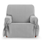 Vipalia Protector Funda Sofa 2 Plazas Con Lazos Color Gris Oscuro , , large image number null