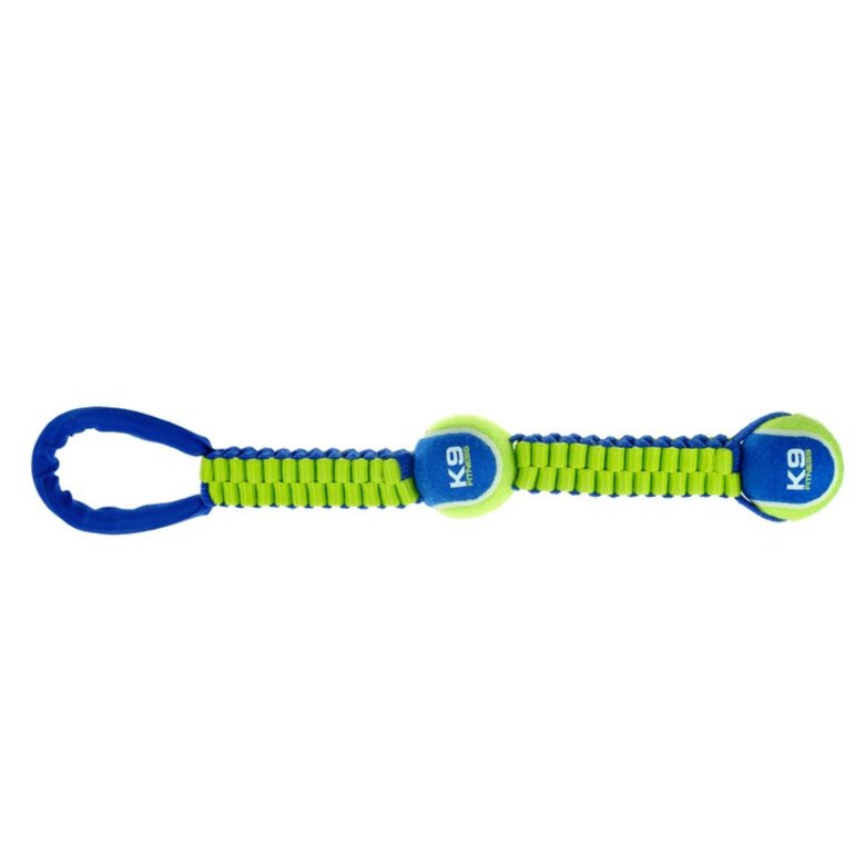 Juguete doble pelota de tenis con cordón nylon twist para perros Zeus Fitness Tug, 25 cm, , large image number null