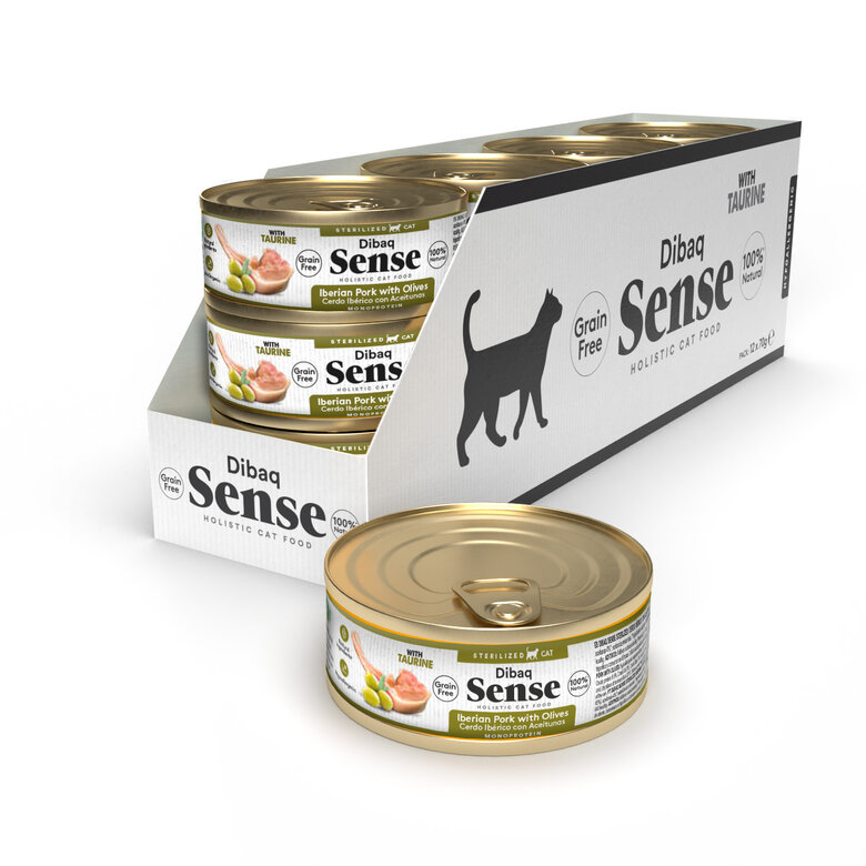 Dibaq Sense Cat Esterilizado Cerdo Ibérico (12uds x 70g), , large image number null