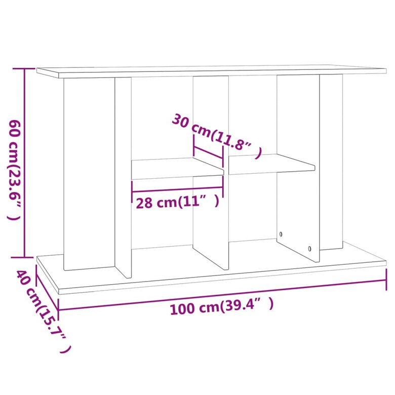 vidaXL Soporte para acuario madera de ingeniería blanco 100x40x60 cm, , large image number null