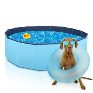 Nobleza Piscina plegable exterior azul para perros