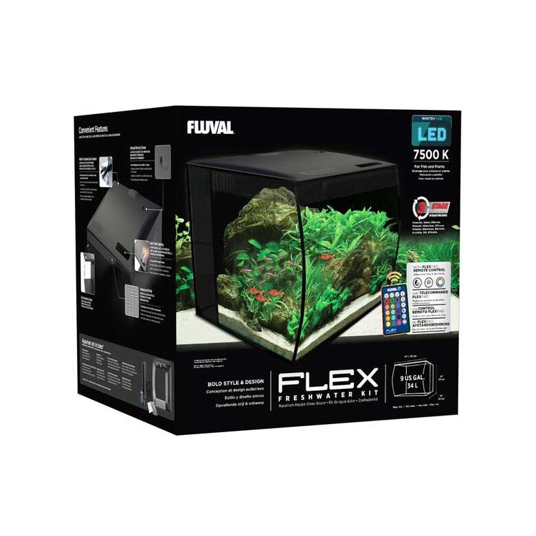 Fluval Flex Kit Acuario, Negro, 34L, , large image number null