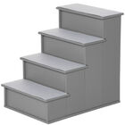 PawHut Escalera para Perros de 4 Peldaños Escalera para Mascotas Escalones para Perros Gatos con Acolchados Desmontables Carga 30 kg para Cama Sofá 40x59x54,2 cm Gris, , large image number null