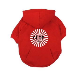 Sudadera capucha rayos para perros personalizable color Roja