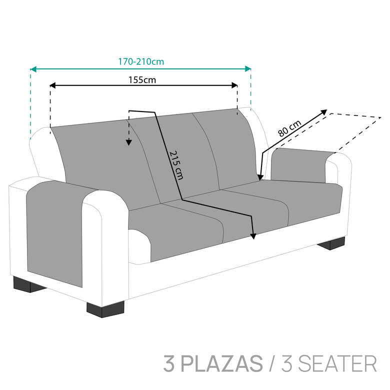 Vipalia Protector Cubresofa Sofa Royale 190 cm. Color Beige. 4 plazas (210-250 cm), , large image number null