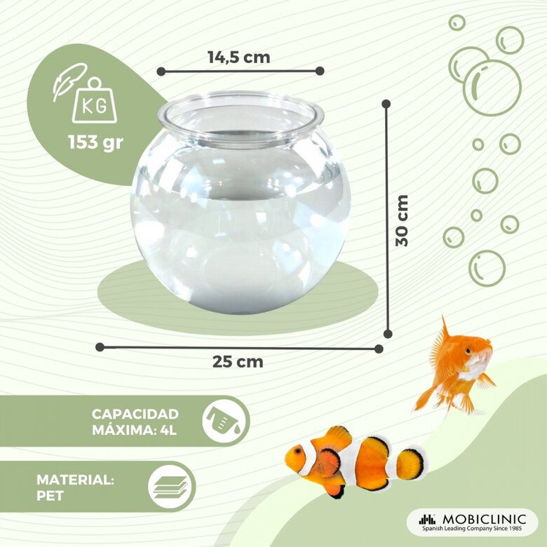 Pecera transparente 4L PET ecológico Peces pequeños Fácil limpieza Jardín acuático Nemo, , large image number null