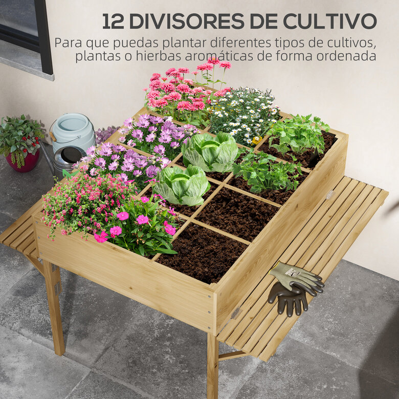 Outsunny Mesa de Cultivo Madera Natural, , large image number null