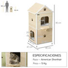 PawHut Casa para Gatos Madera Natural, , large image number null