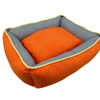 Ion Cama Cuna Cuadrada Bicolor Reversible naranja y gris