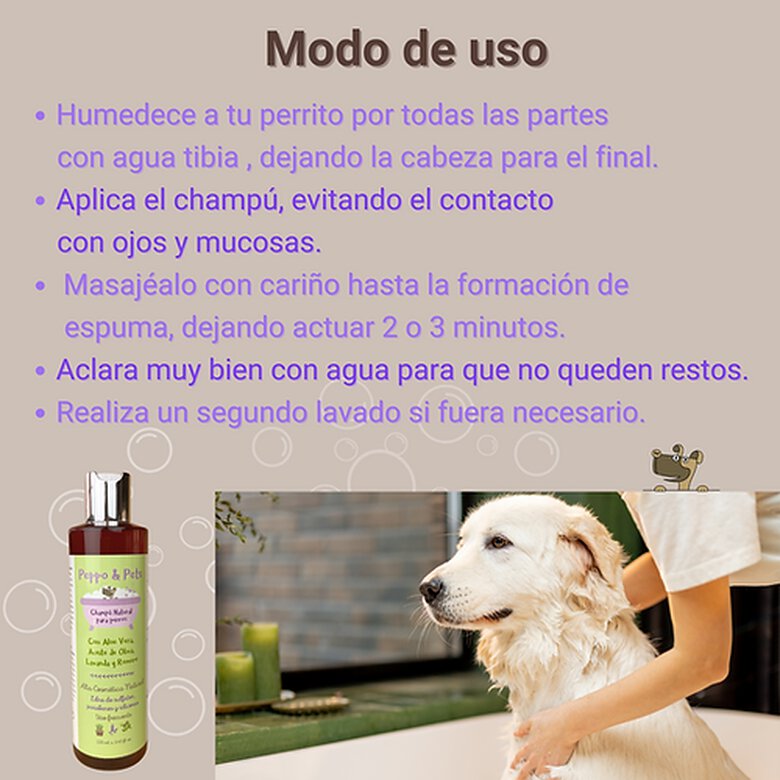 Peppo and Pets- Champú elaborado con ingredientes naturales para perros- Con Aloe Vera, , large image number null