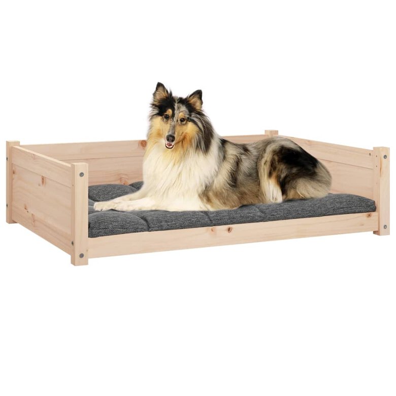 VidaXL Estructura lisa cama de madera para perros, , large image number null