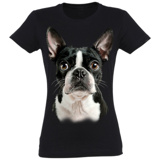 Camiseta Mujer Boston Terrier color Negro