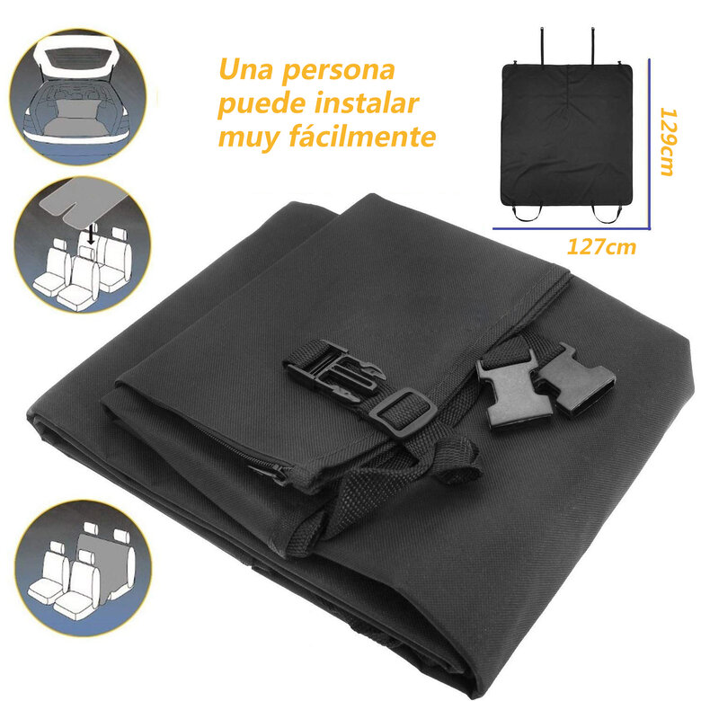 Funda de asiento para mascotas para el asiento trasero, impermeable y duradero (127*129CM), , large image number null