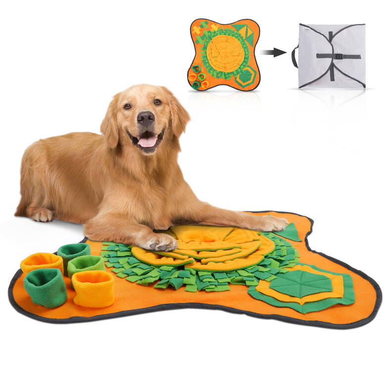 Nobleza Alfombra Olfativa Juego de Inteligencia para Perros, Juguete Interactivos Snuffle Mat para Perros, Estera de Alimentación Lenta Portátil para Entrenamiento de Forrajeo, 70*70cm, , large image number null