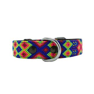 Loyal Collar de Piel Artesanal Azul, Verde y Rojo para perros 