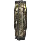 Outsunny Linterna de Jardín de Ratán Sintético Luces Solares Exterior con Luces LED Encendido/Apagado Automático para Terraza Balcón Patio 21x21x78 cm Gris, , large image number null