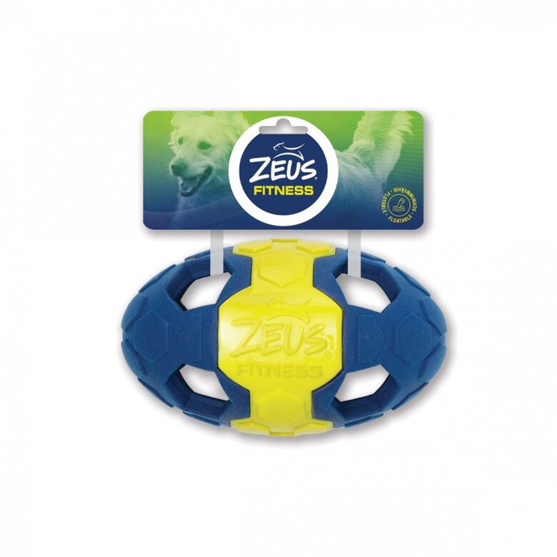 Juguete pelota rugby de TPR y goma espuma flotante para perros Zeus Fitness , grande, 18 cm, , large image number null