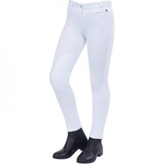 Pantalón de equitación infantil con parches de rodilla modelo Supa-fit color Blanco