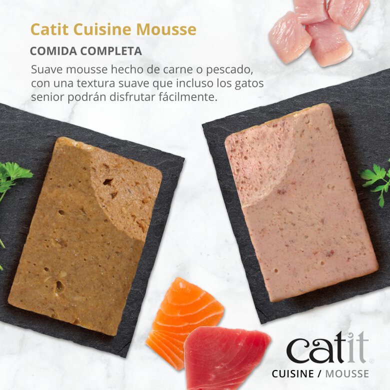 Mousse para gatos Catit Cuisine, Pollo con jamón-90g, , large image number null